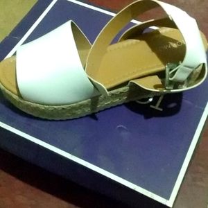 Open toe wedge sandal white